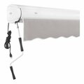 Awntech Key West 12' Gray Heavy-Duty Left Motor Retractable Patio Awning with Protective Hood 237FCL12G